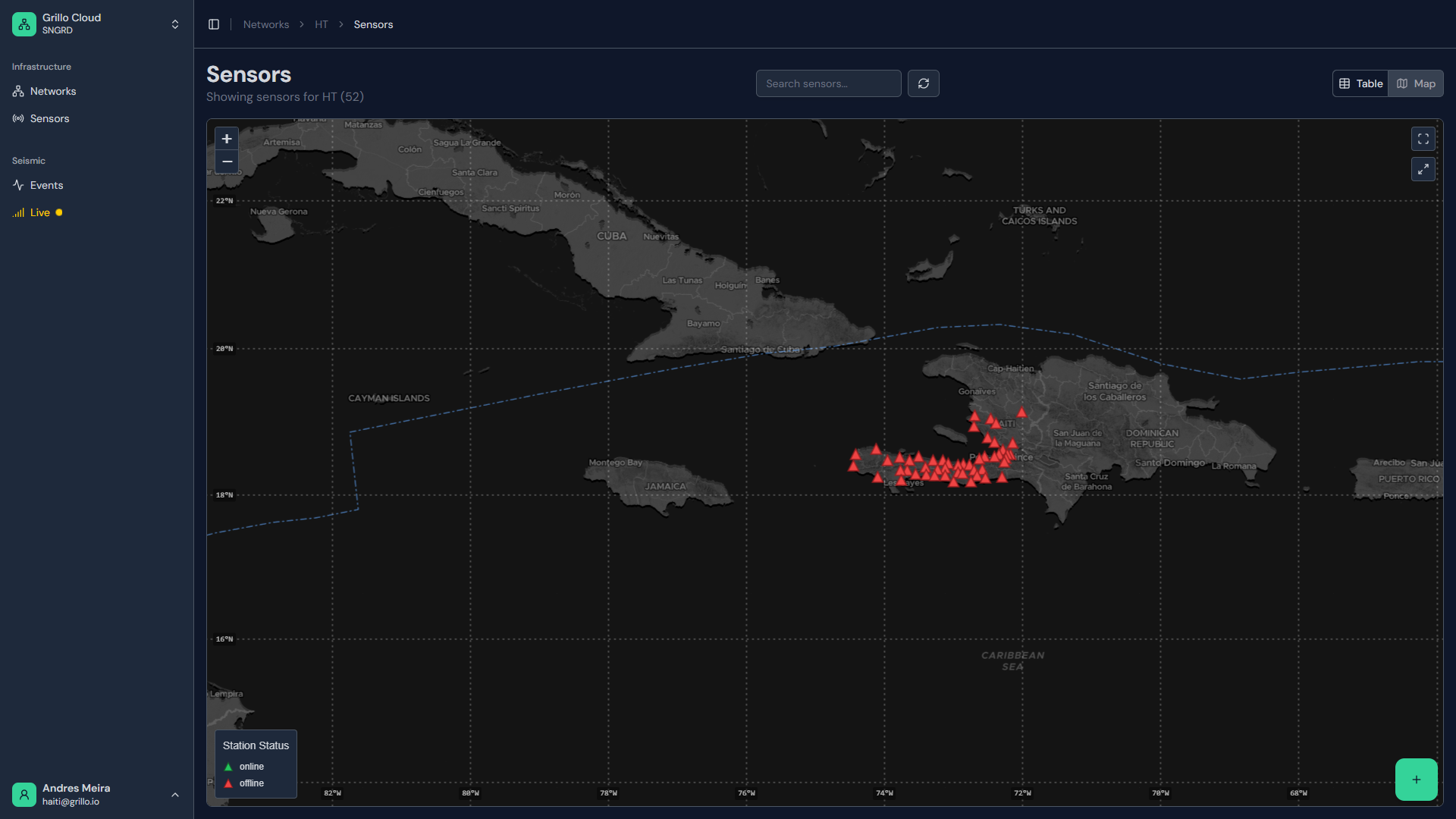 Interactive sensor map