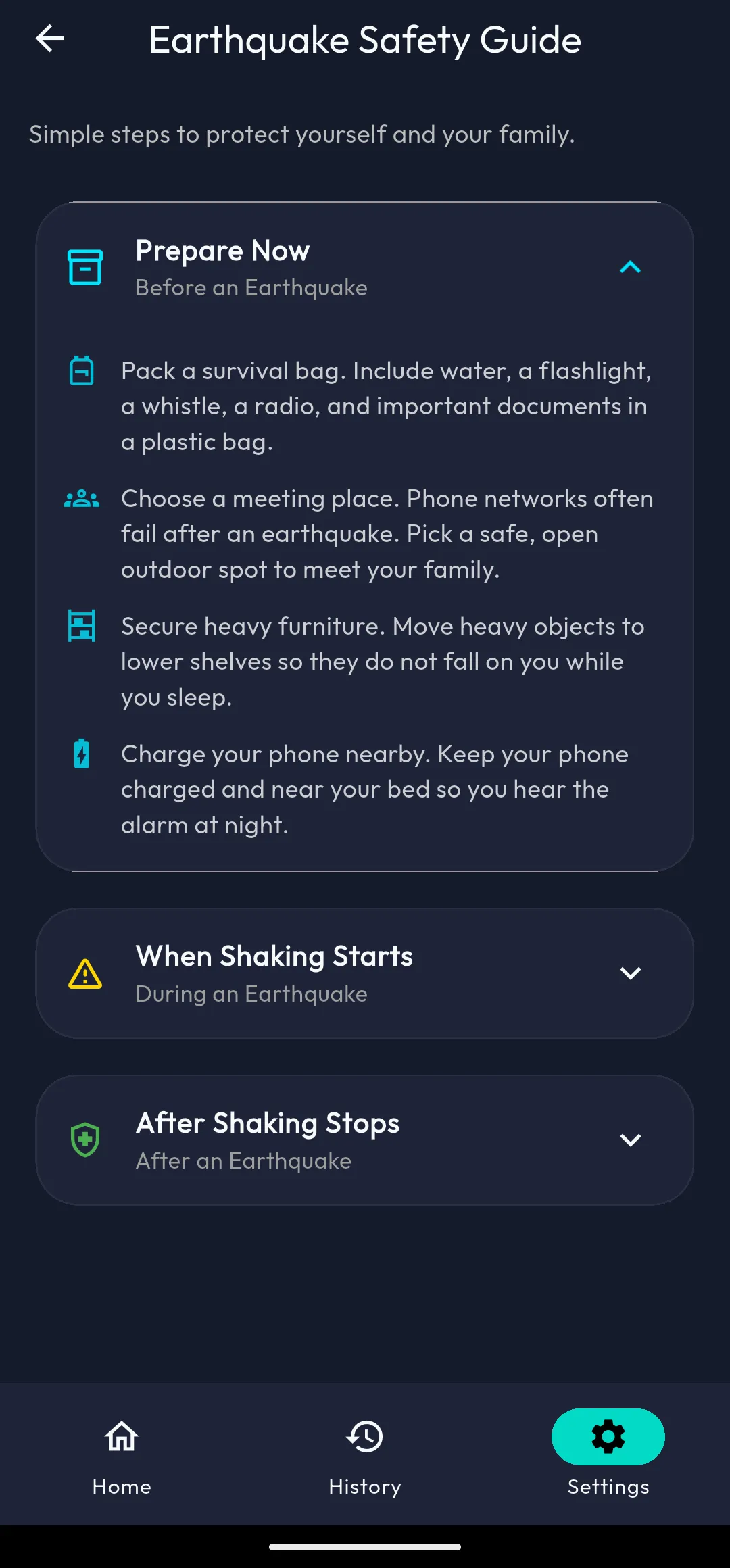 Earthquake safety guide with preparedness steps